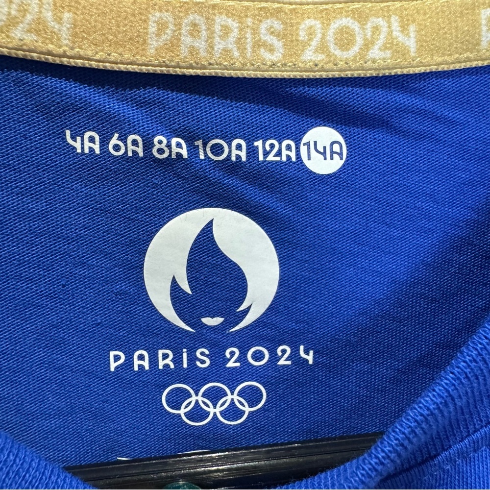 NWOT Olympic Games Paris 2024 Boys 14A Short Sleeve Tee Blue - Picture 4 of 6